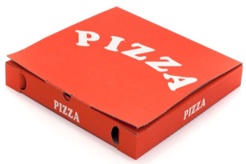 red pizza box