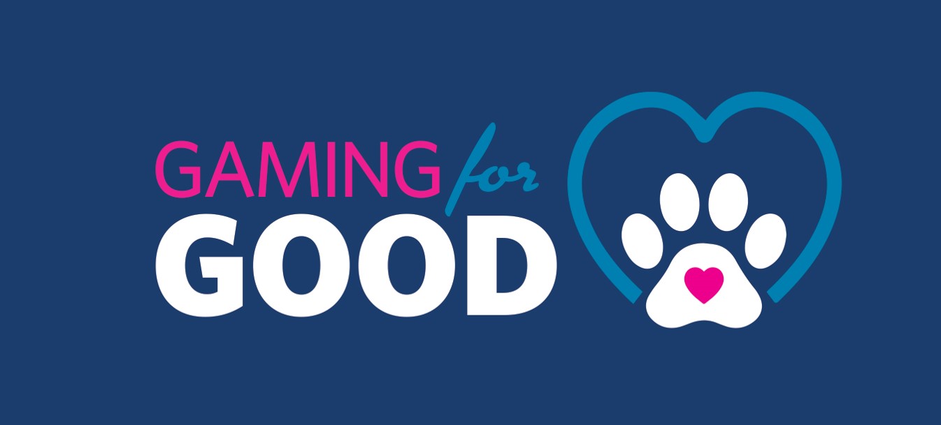 Logo of Gaming for Good with dog pawprint