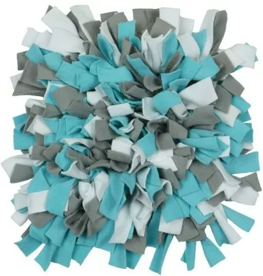 small tie blanket of turquoise, gray and white fleece